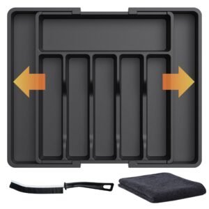 Black Extendable Cutlery Tray